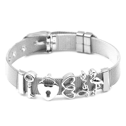 Stainless Steel Mesh Charm Bracelets