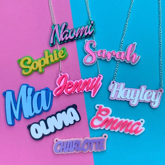 Sweet Tart Acrylic Name Necklace