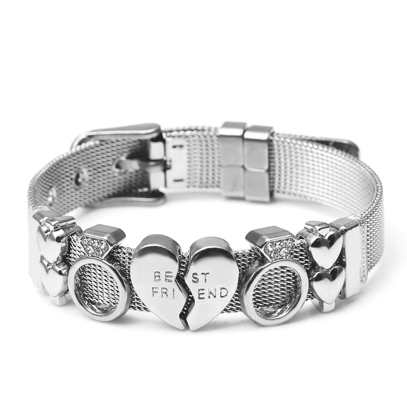 Stainless Steel Mesh Charm Bracelets