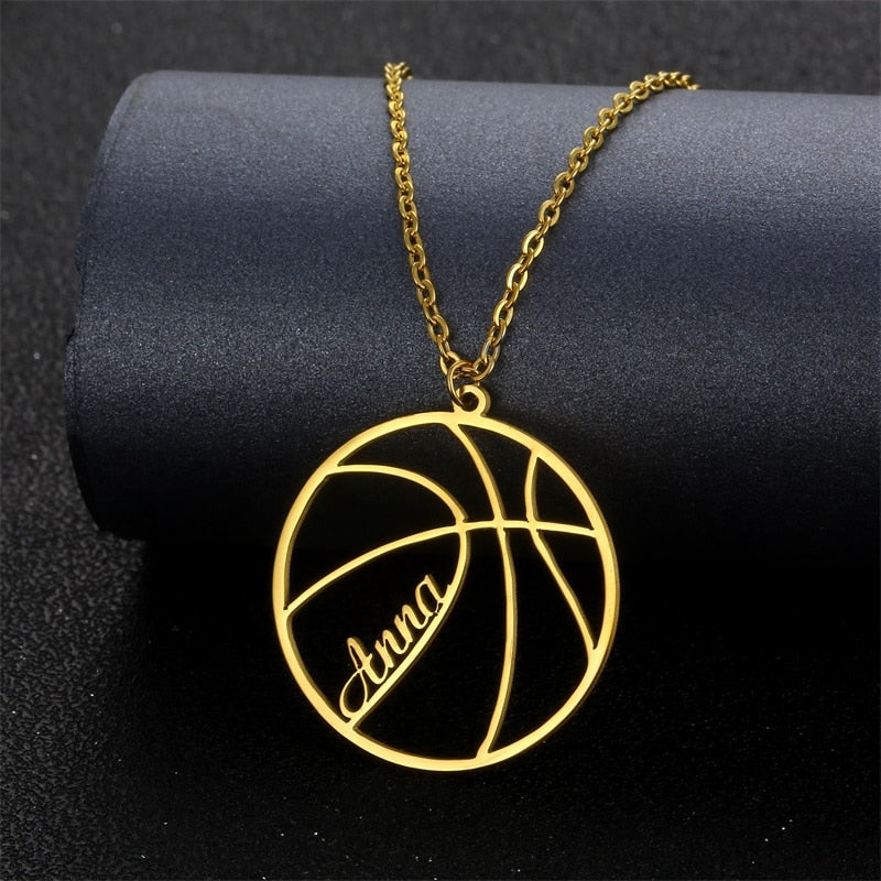 Custom Basketball Name Necklace