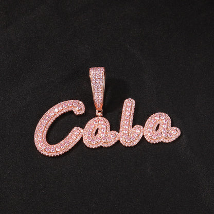 Custom Bling Cursive Name Necklace