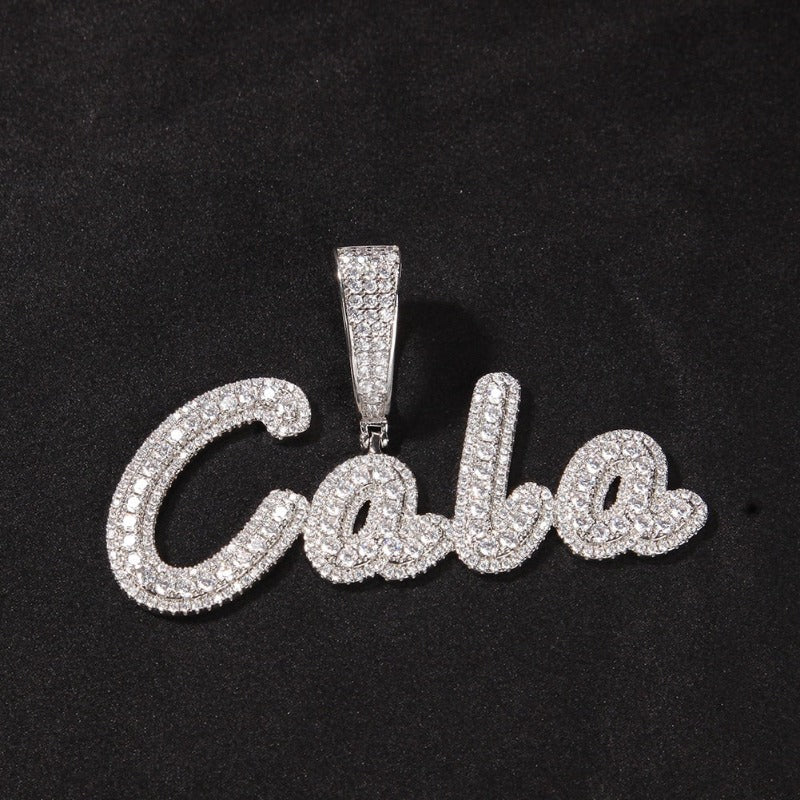 Custom Bling Cursive Name Necklace