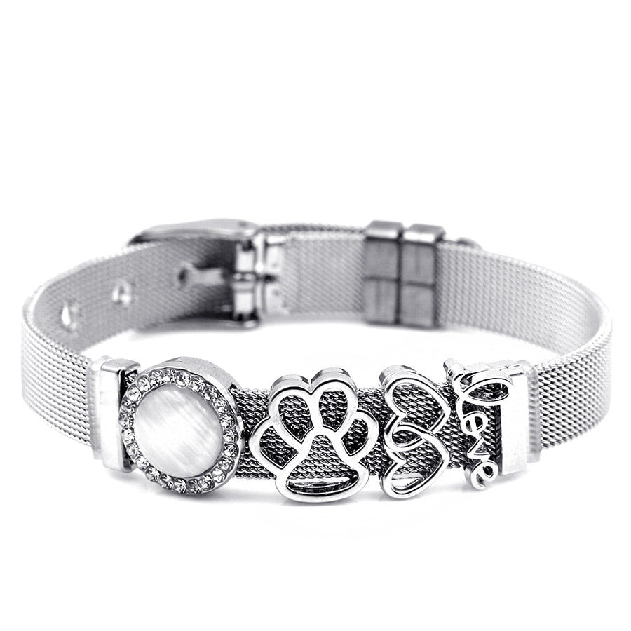 Stainless Steel Mesh Charm Bracelets