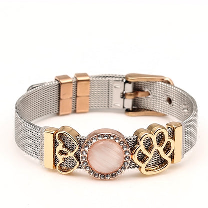 Stainless Steel Mesh Charm Bracelets