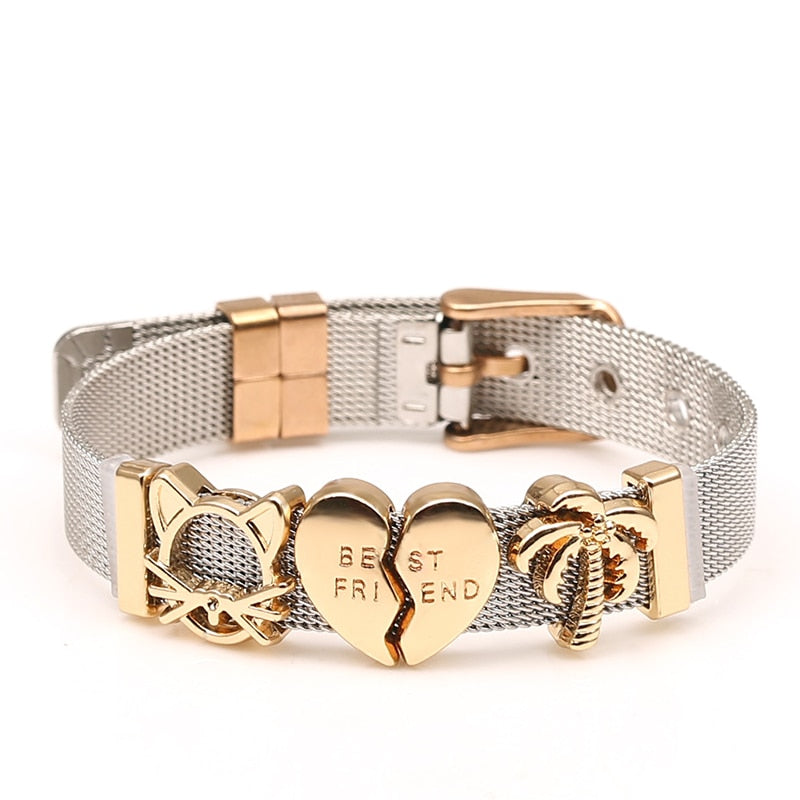 Stainless Steel Mesh Charm Bracelets