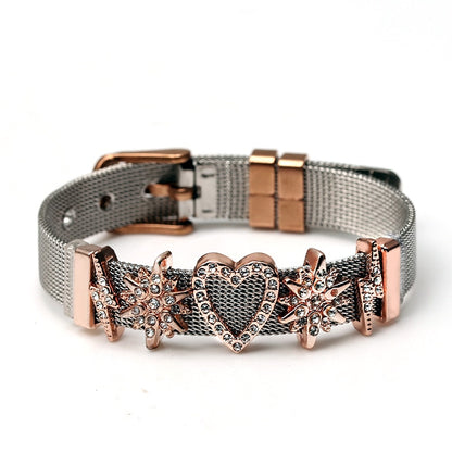 Stainless Steel Mesh Charm Bracelets