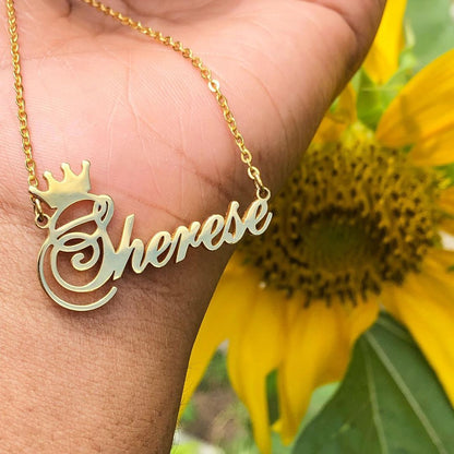 Custom Crown Name Necklace