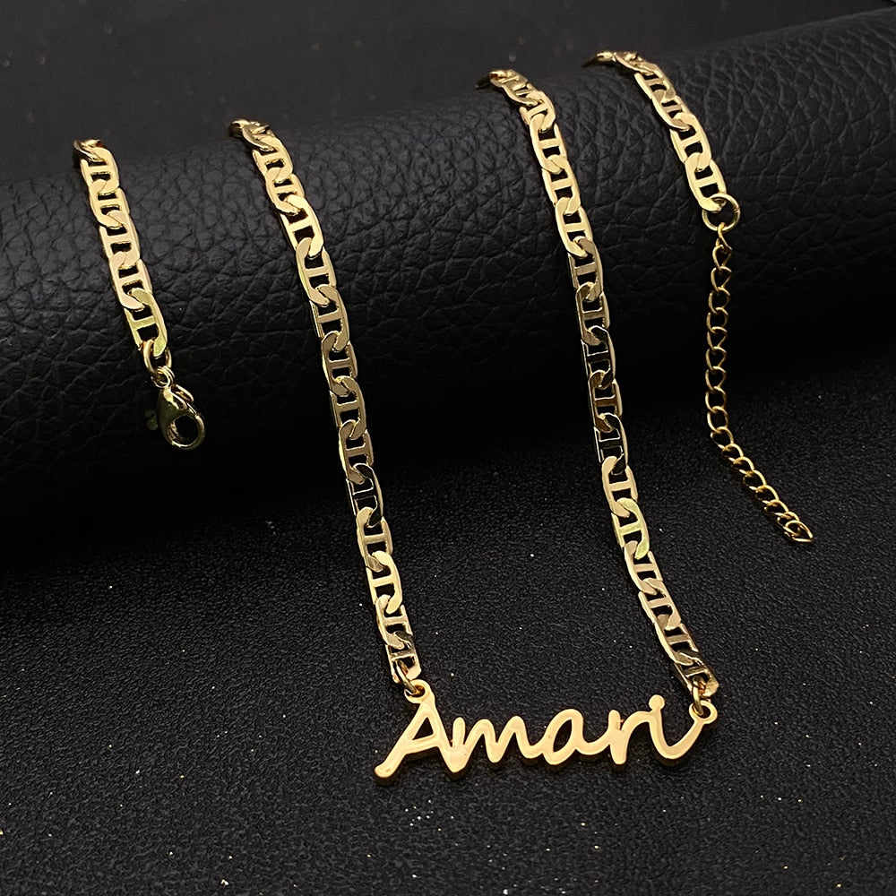 Block Letter - Customized Nameplate Necklaces