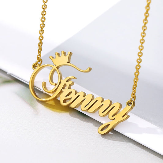 Custom Crown Name Necklace