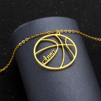 Custom Basketball Name Necklace