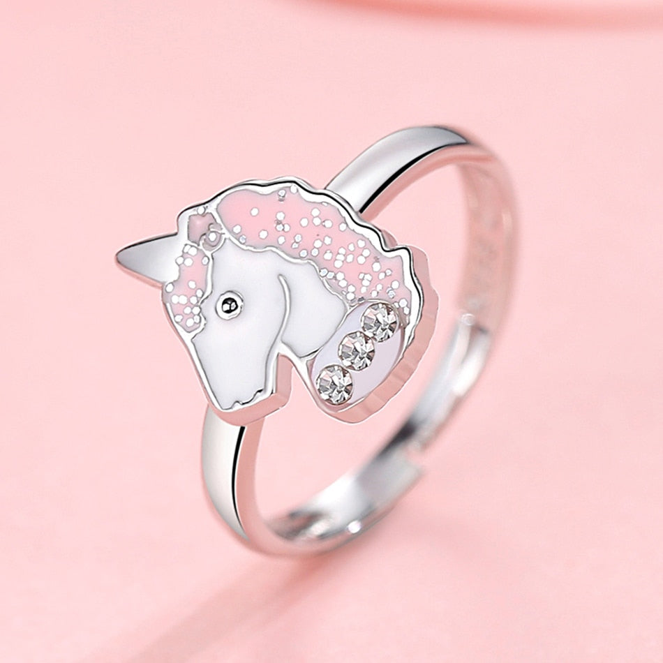 Sparkle Pink Unicorn Resizable Ring