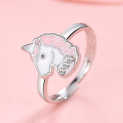 Sparkle Pink Unicorn Resizable Ring