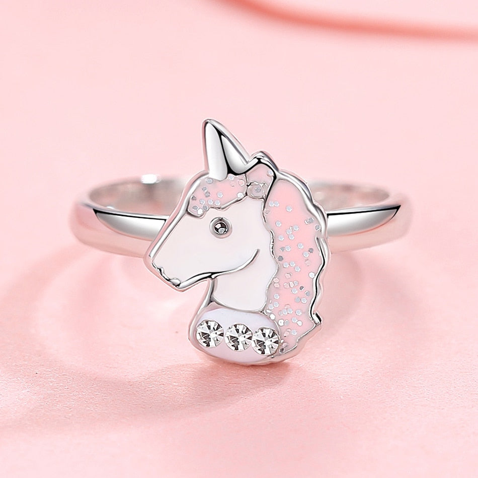 Sparkle Pink Unicorn Resizable Ring