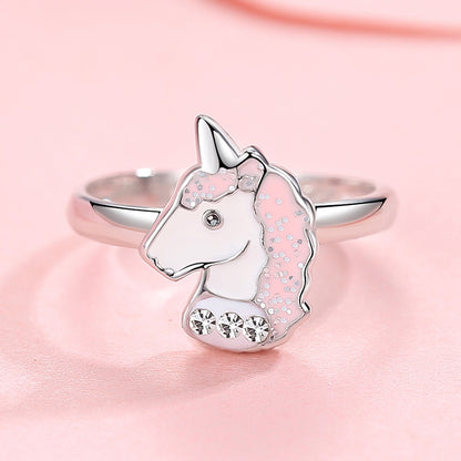 Sparkle Pink Unicorn Resizable Ring