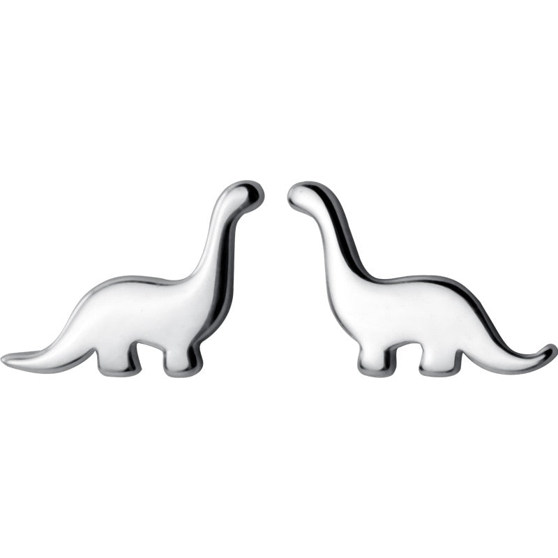 Sterling Silver Dinosaur Stud Earrings