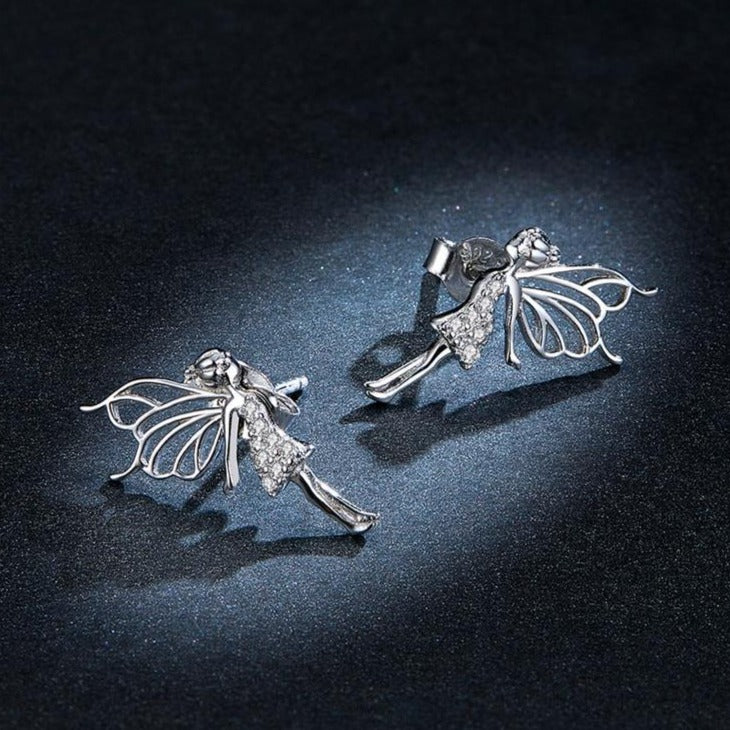 Sterling Silver Fairy Stud Earrings