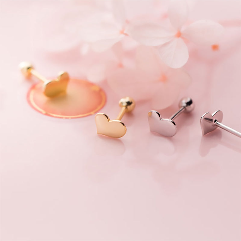 925 Sterling Silver Heart Girls Earrings