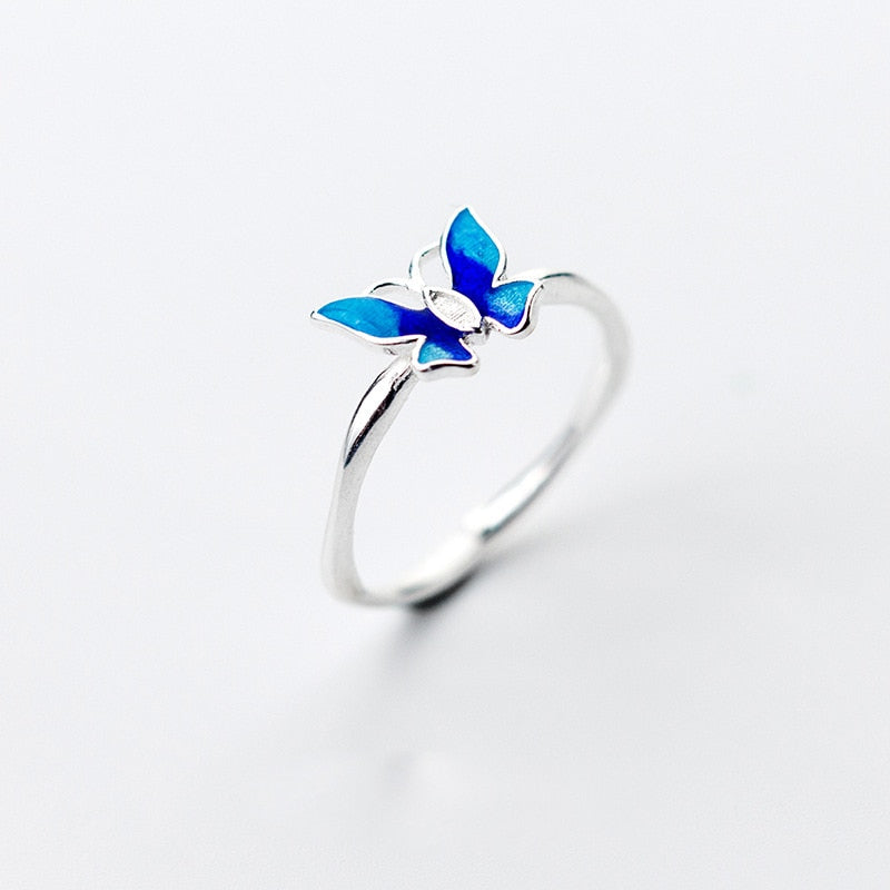 Blue Butterfly Resizable Ring