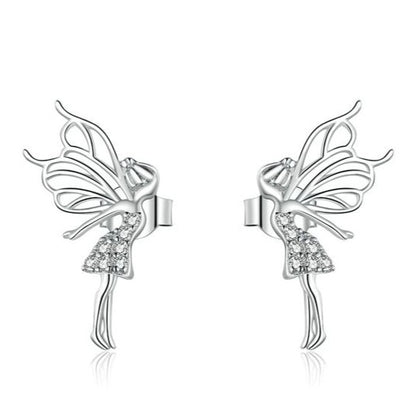 Sterling Silver Fairy Stud Earrings