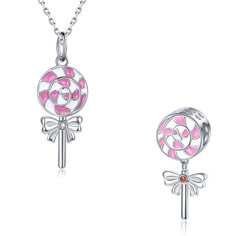 925 Sterling Silver Candy Charm Necklace Set