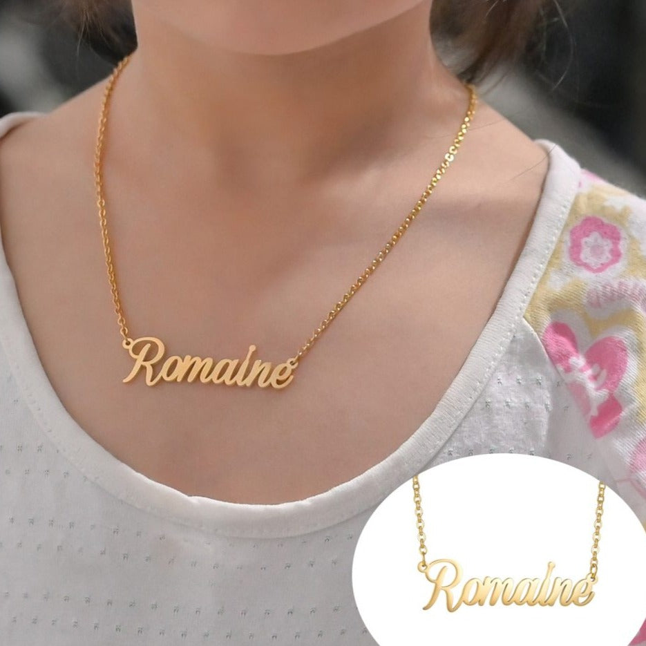 Romaine Cursive Personalized Necklace