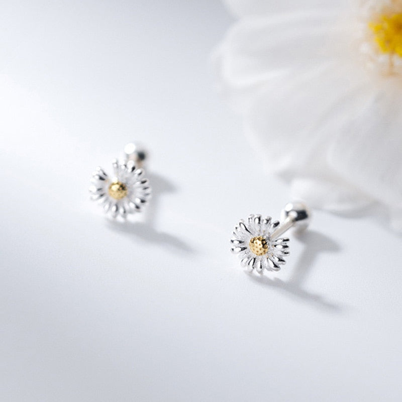 Sterling Silver Dandelion Stud Earrings