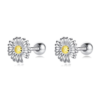 Sterling Silver Dandelion Stud Earrings