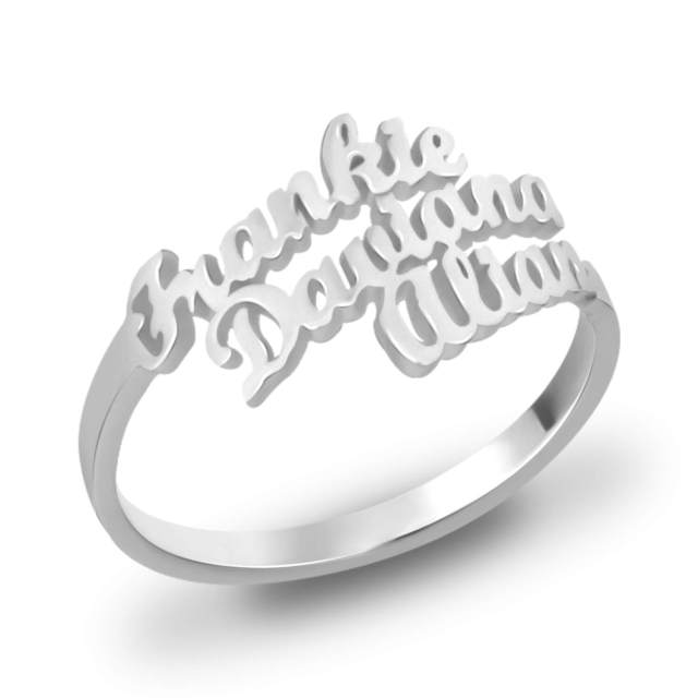 Three Names Personalized Ring