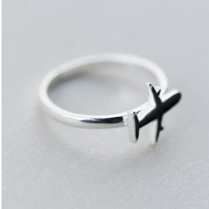 Sterling Silver Airplane Resizable Ring